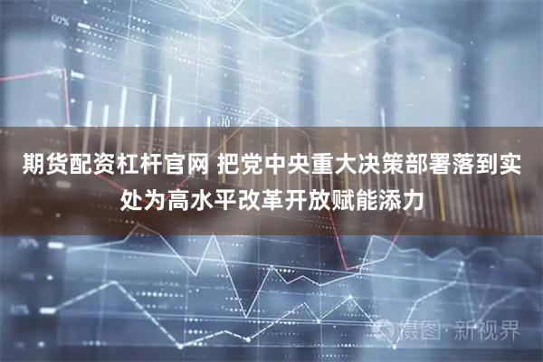 期货配资杠杆官网 把党中央重大决策部署落到实处为高水平改革开放赋能添力
